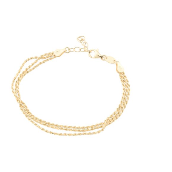 MIA FIORE Gold Made In Italy 18kt Gold Plated Multi Rope Chain Bracelet - Picture 1 of 2